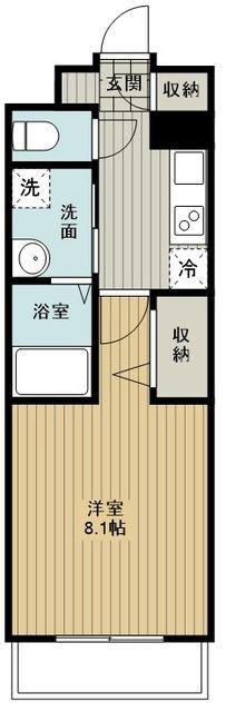 西武新宿線 新所沢駅 徒歩5分 4階建 築8年(1K/4階)の間取り写真