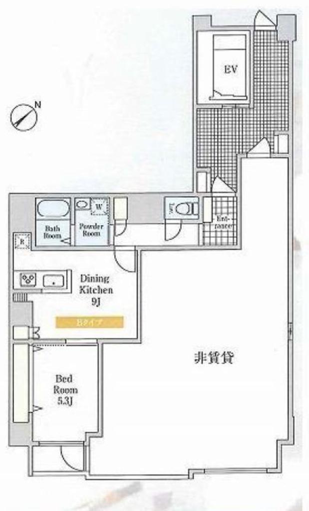 ポルトボヌール(1DK/3階)の間取り写真