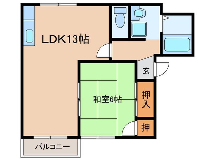 ヴェルドミール(1LDK/1階)の間取り写真