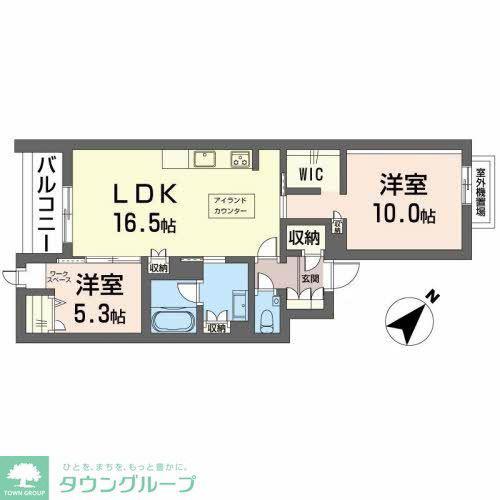 プルメリア(2LDK/4階)の間取り写真