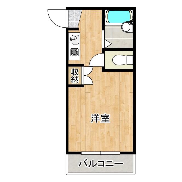 マンションスムス(ワンルーム/6階)の間取り写真