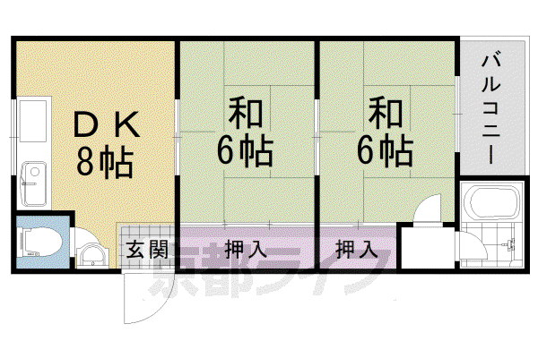 永井マンション(2LDK/3階)の間取り写真