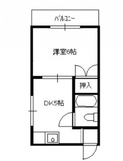 コンフォート宇品御幸(1DK/1階)の間取り写真
