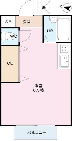 ニューアカザハイツ(ワンルーム/3階)の間取り写真