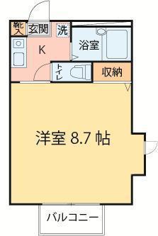 カーサ宮千代(1K/2階)の間取り写真