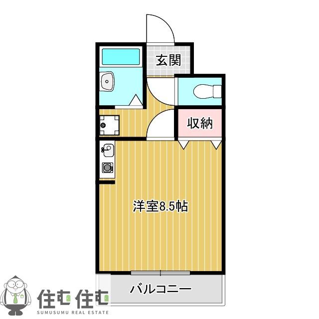 スパークルムライ(ワンルーム/3階)の間取り写真