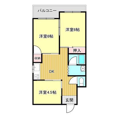 ハイツ キーパル(3DK/3階)の間取り写真