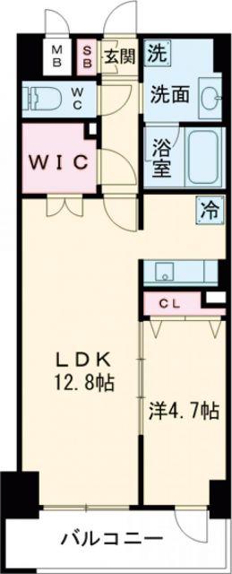 ラ・グレース(1LDK/8階)の間取り写真