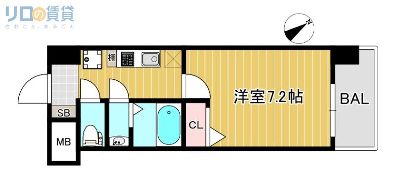 ファーストフィオーレ北大阪ミラージュ(1K/3階)の間取り写真