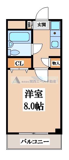 ナンソーコーポ(1K/6階)の間取り写真