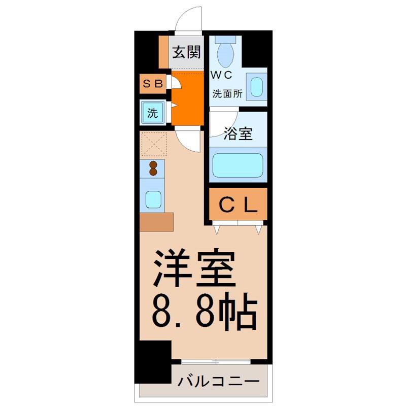 GLANZ(1K/9階)の間取り写真