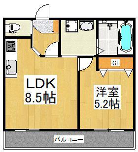 醍醐マンション(1LDK/3階)の間取り写真
