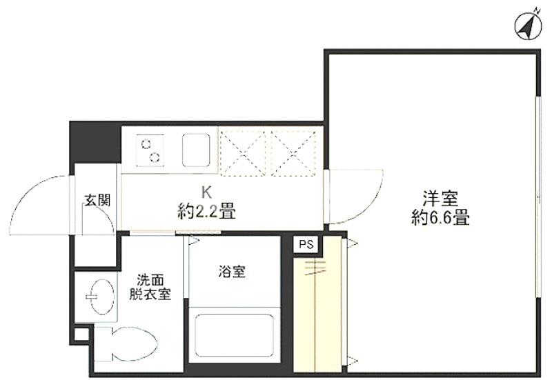ウェルスクエア都立大学(1K/1階)の間取り写真