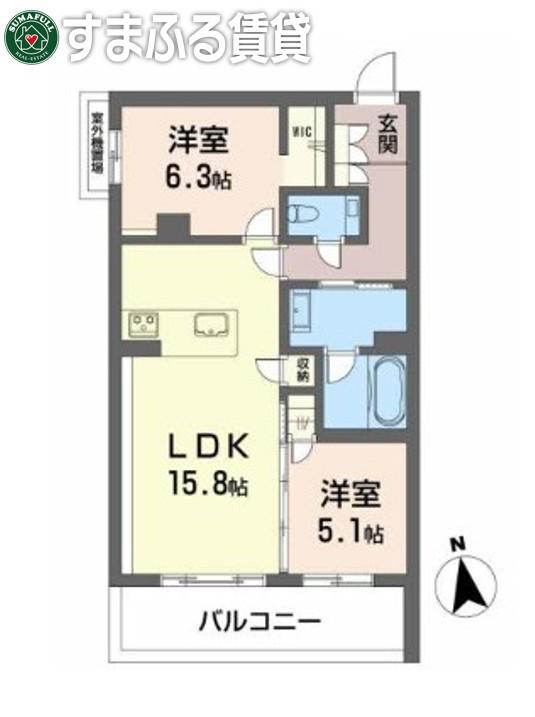 アンビエラ(2LDK/4階)の間取り写真