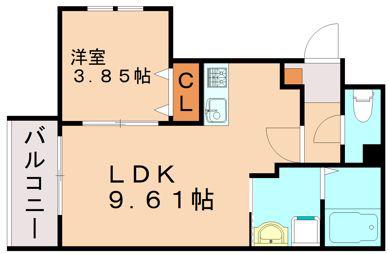 RASSURE N・K(1LDK/3階)の間取り写真