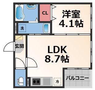 ハーモニーテラスTOWA(1LDK/3階)の間取り写真