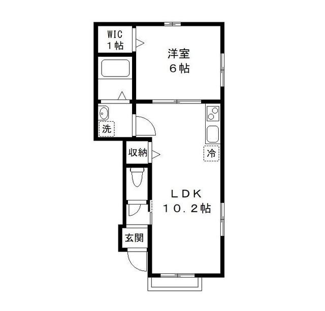 コンフォート芝山(1LDK/1階)の間取り写真