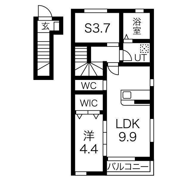 エクセレントL&A(1SLDK/2階)の間取り写真