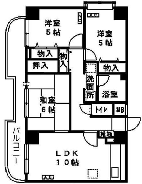 シェニートモンチーク武蔵関(3LDK/2階)の間取り写真