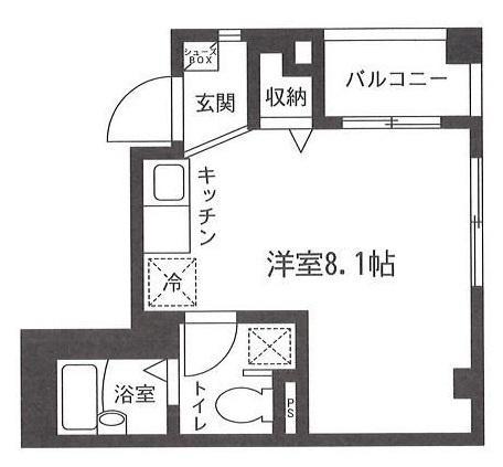 シャテロKS(ワンルーム/2階)の間取り写真