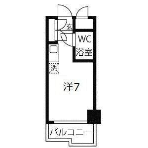 コスモプラザ三宮(ワンルーム/2階)の間取り写真
