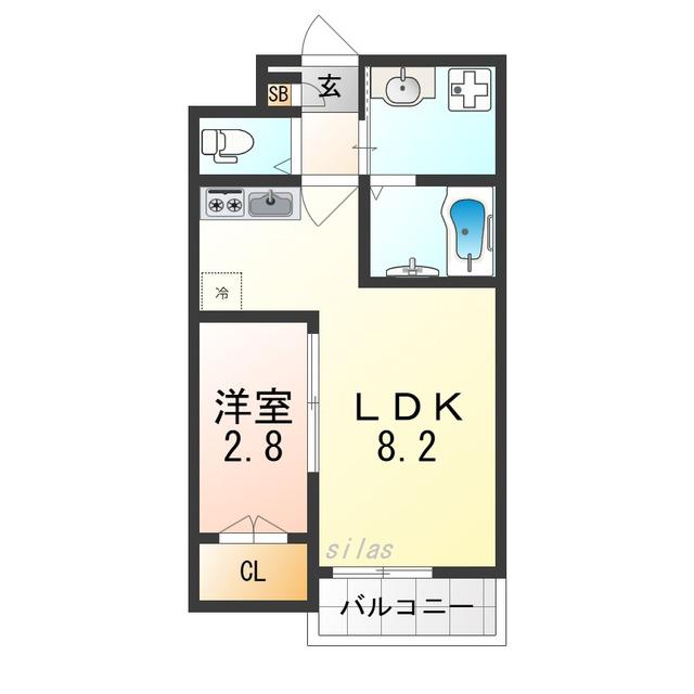 賑町シーエム・ディス(1LDK/3階)の間取り写真
