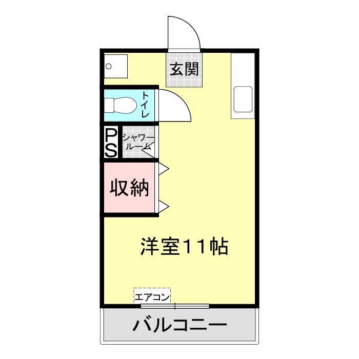 コートヴィラージュ22(ワンルーム/2階)の間取り写真