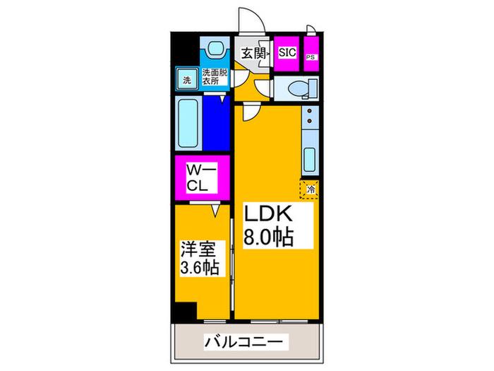 KAUNIS LUSSO(1LDK/5階)の間取り写真