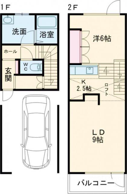 N.M.S B棟(1LDK/1階)の間取り写真