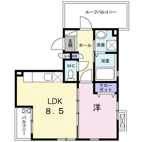 サンクス・フレンドリーズ(1LDK/3階)の間取り写真