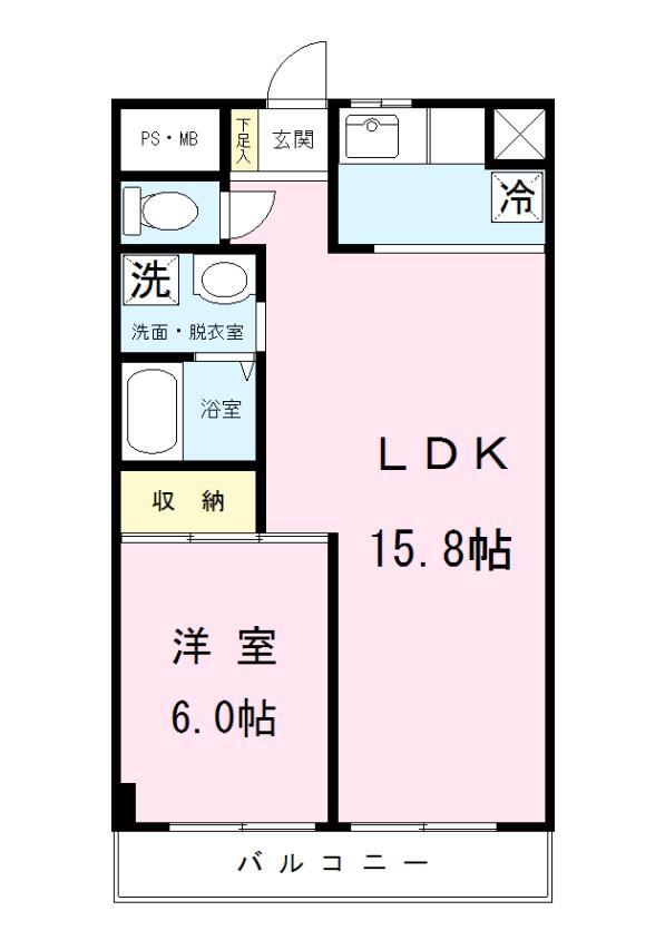 エスペランサ宮前(1LDK/5階)の間取り写真