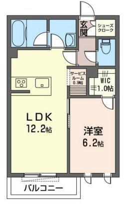 PINE STIGE梅里(1LDK/2階)の間取り写真