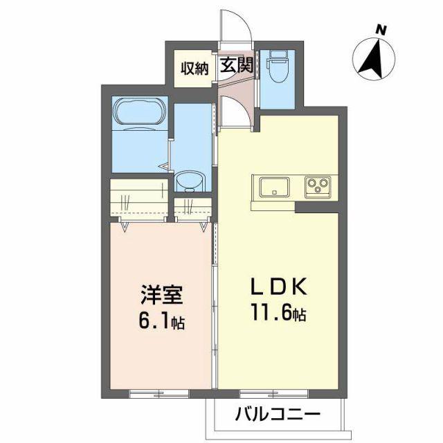 シャーメゾン アウローラ(1LDK/1階)の間取り写真
