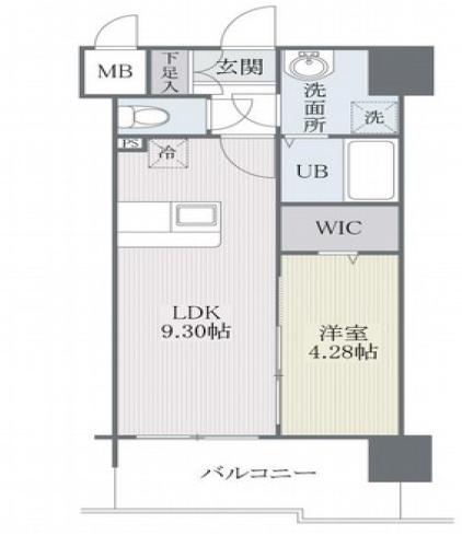 モダンパラッツォ博多RIVA2(1LDK/6階)の間取り写真