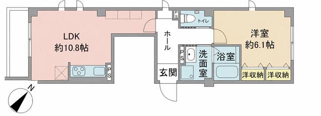 カーサ フェリーチェ(1LDK/1階)の間取り写真