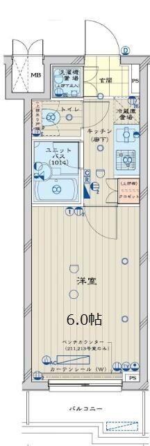 パティーナ池袋(1K/4階)の間取り写真