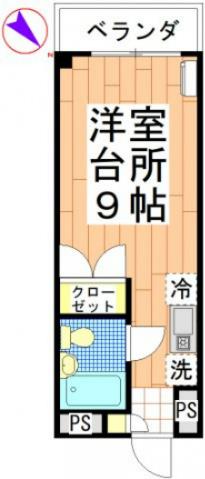 メゾン大場(ワンルーム/1階)の間取り写真