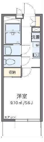 レオパレス川崎港町(1K/1階)の間取り写真