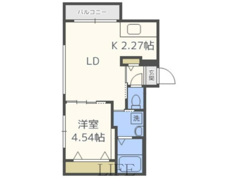 シエル新札幌(1LDK/2階)の間取り写真