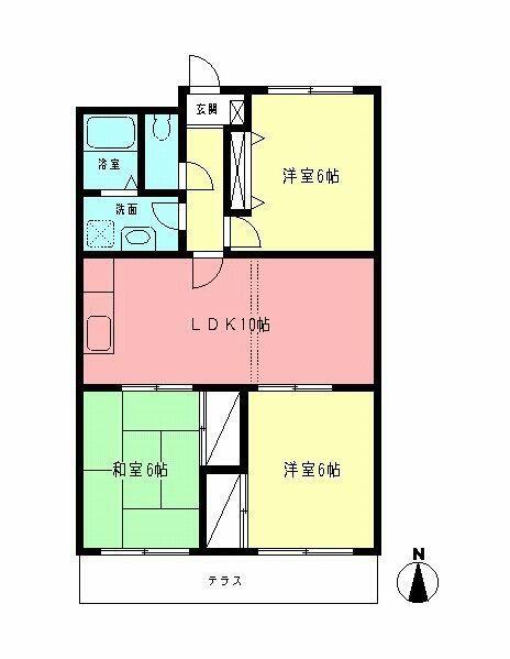 グレースコーポ(3LDK/1階)の間取り写真