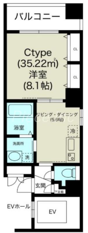 ノルデンハイム江坂Ⅱ(1DK/7階)の間取り写真