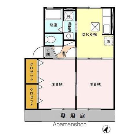 パトリ川上(2DK/1階)の間取り写真