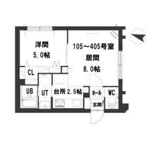 グランメール RESIDENCE元町(1LDK/3階)の間取り写真