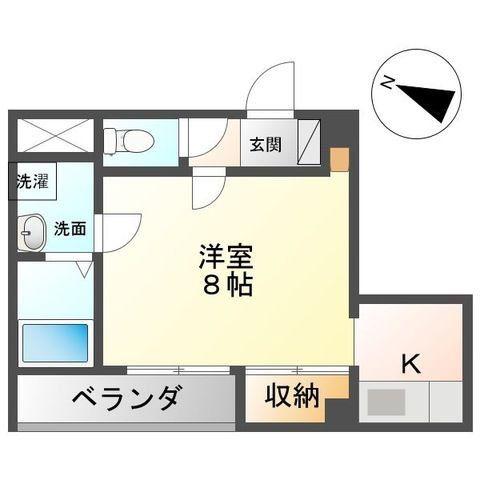 メゾンアルファ北仙台(1K/2階)の間取り写真