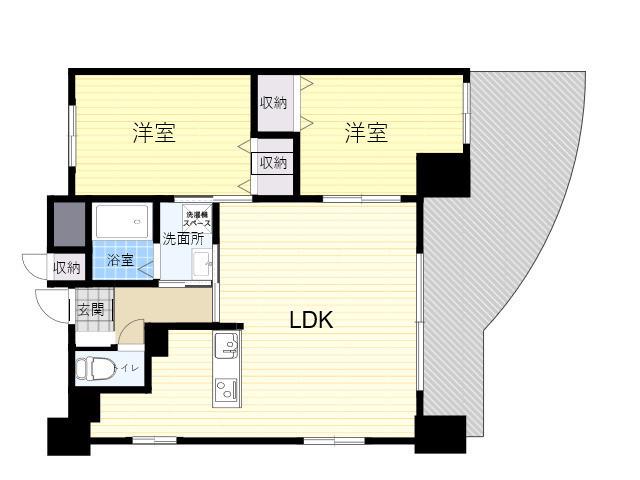 大分駅南Rマンション暁(2LDK/10階)の間取り写真
