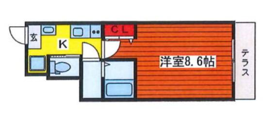 BEST STAGE赤羽(1K/1階)の間取り写真