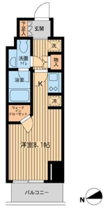 ファインアドレス新御徒町(ワンルーム/14階)の間取り写真
