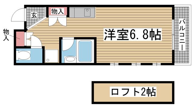 ヨーロピアンコンフォート(ワンルーム/2階)の間取り写真