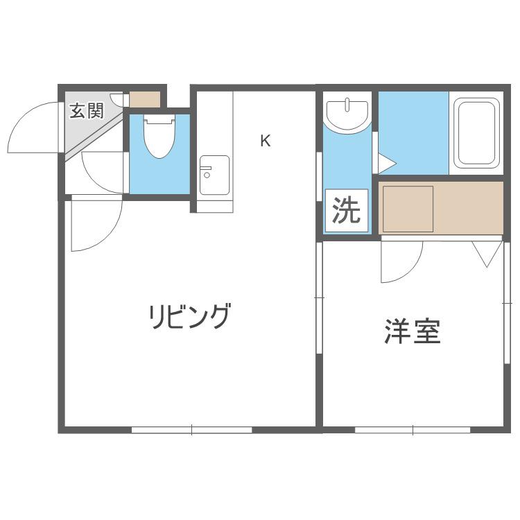 ルグラン宮の沢(1LDK/2階)の間取り写真