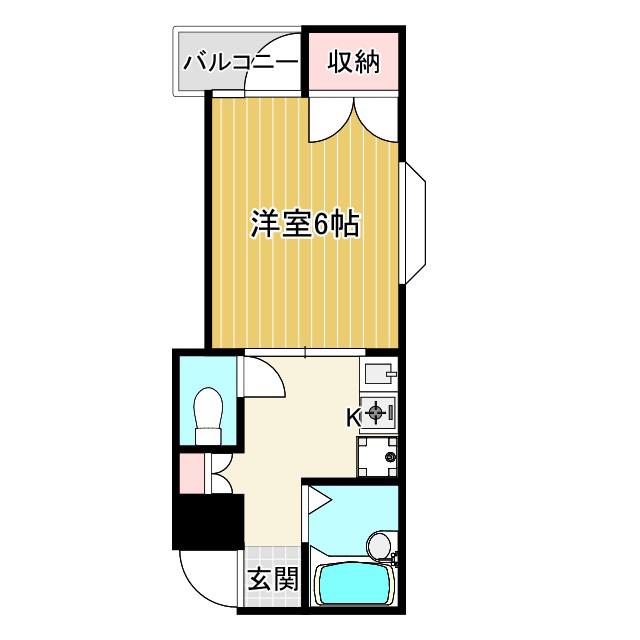 シャン星川(1K/2階)の間取り写真